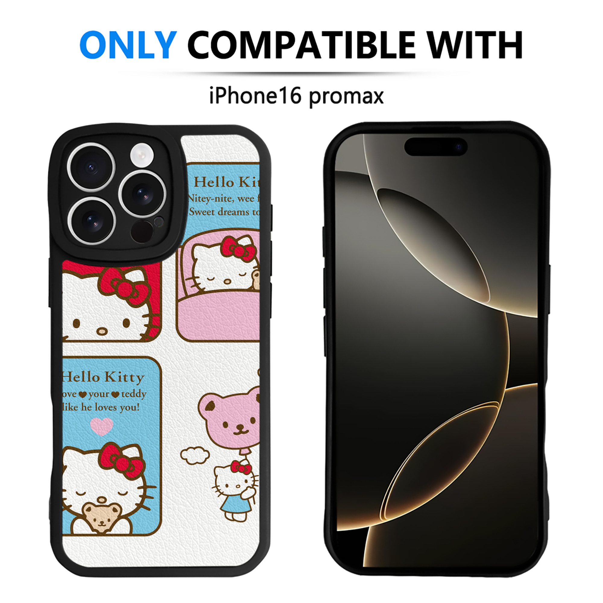（画像用） Hello Kitty ハローキティ 【iPhone 16シリーズ対応】シリコンスマホケース（レザー調） 材質：シリコン